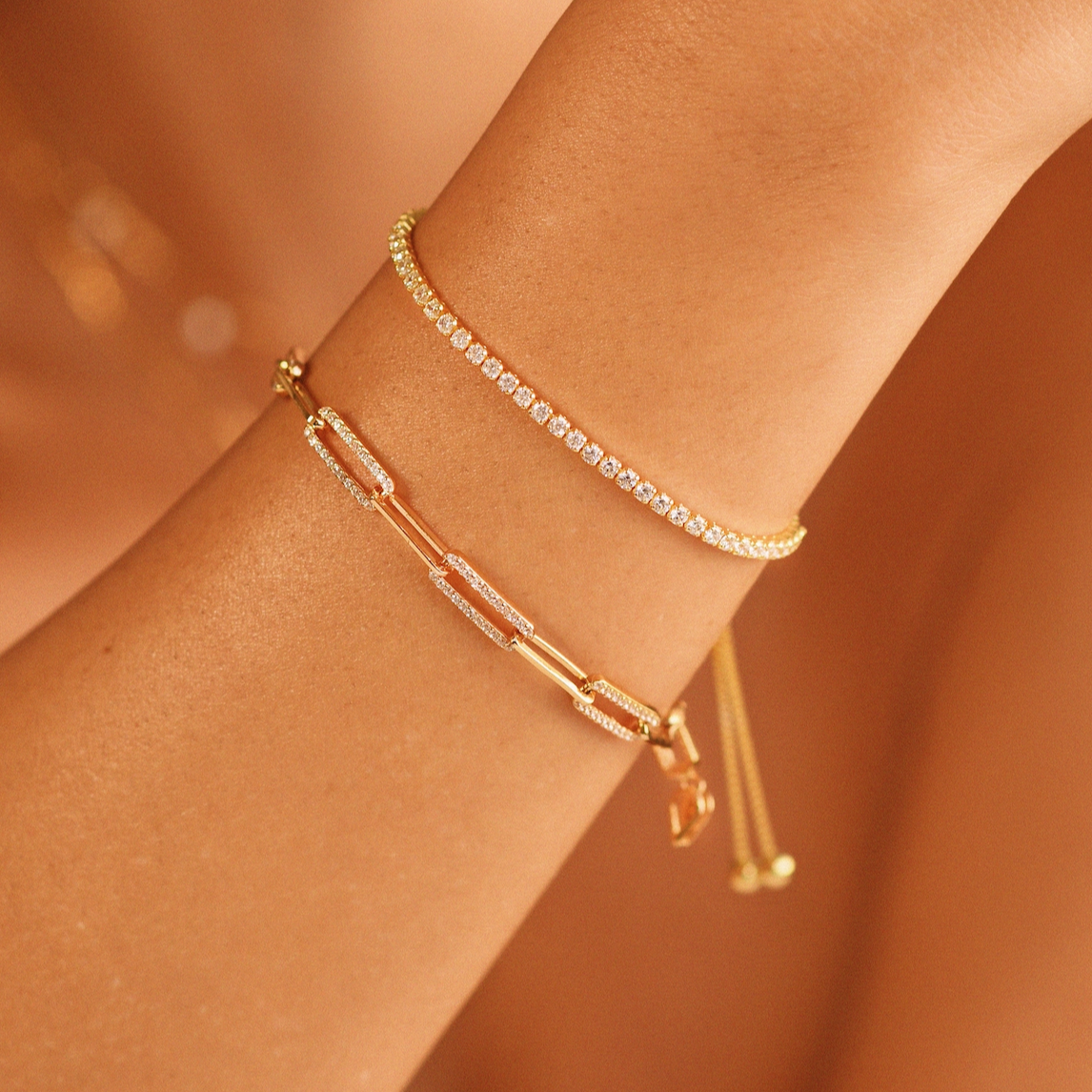 Paperclip CZ Bracelet