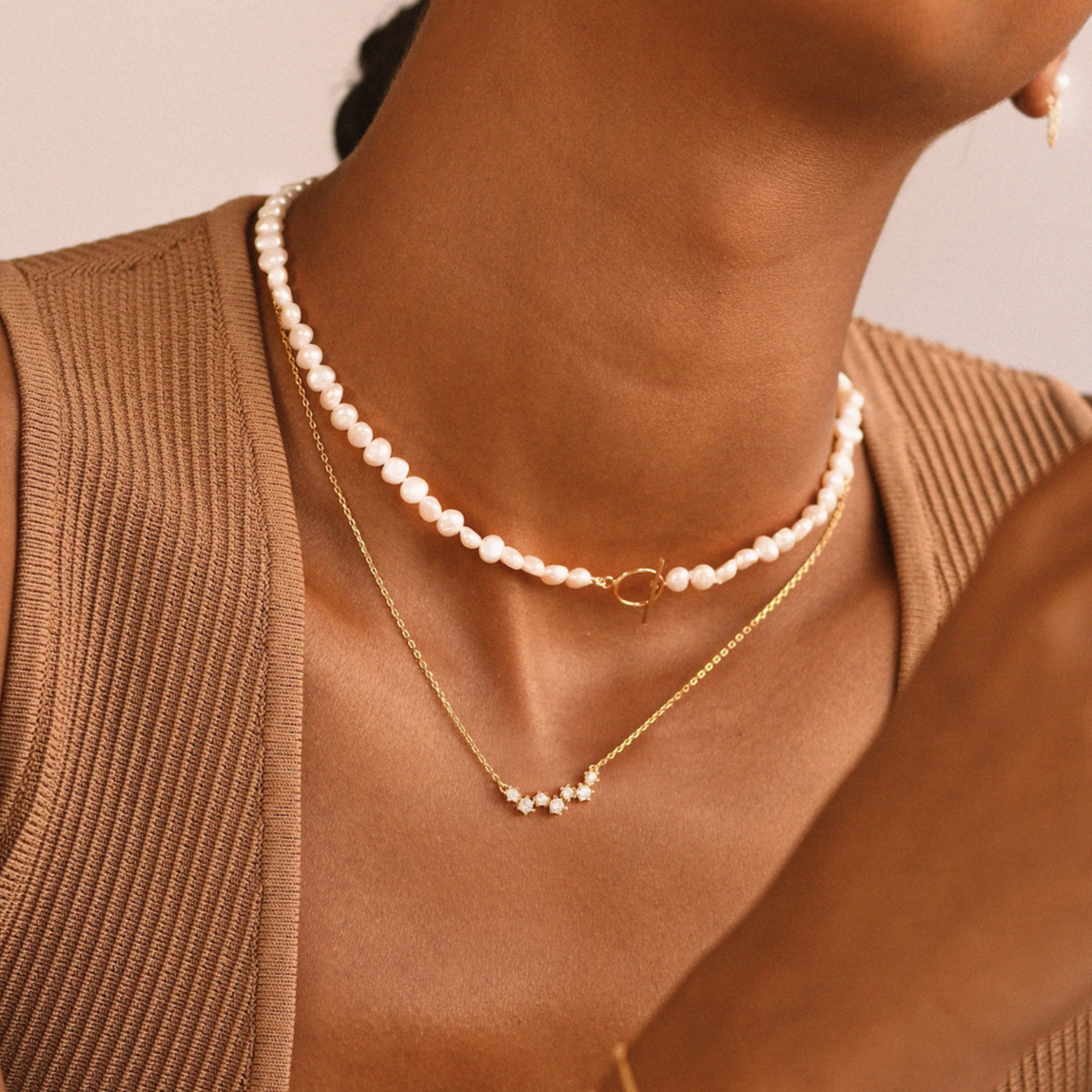 Pearl Toggle Clasp Necklace