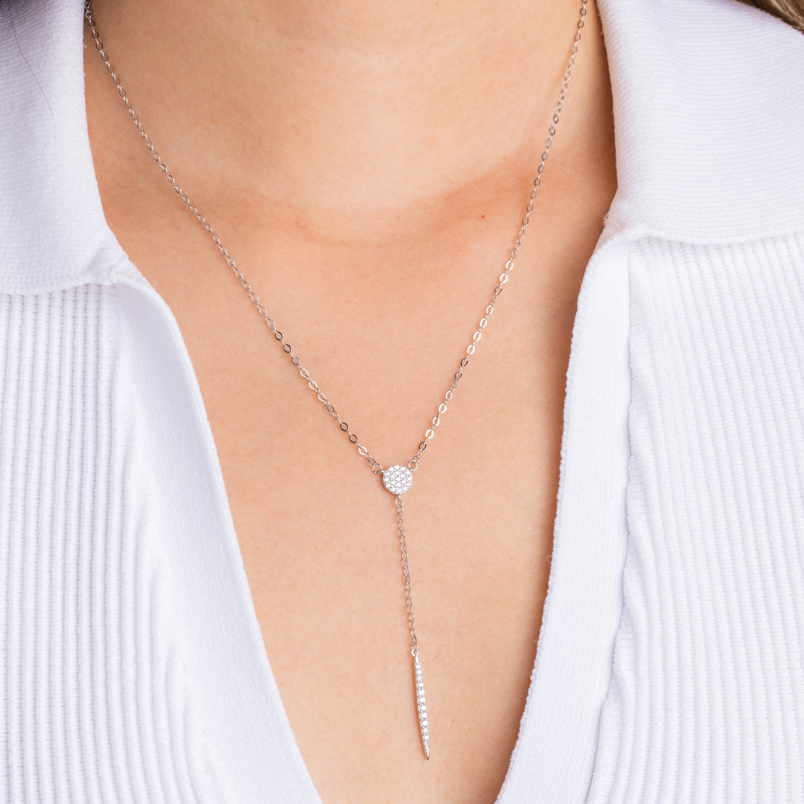 Circle Lariat Necklace