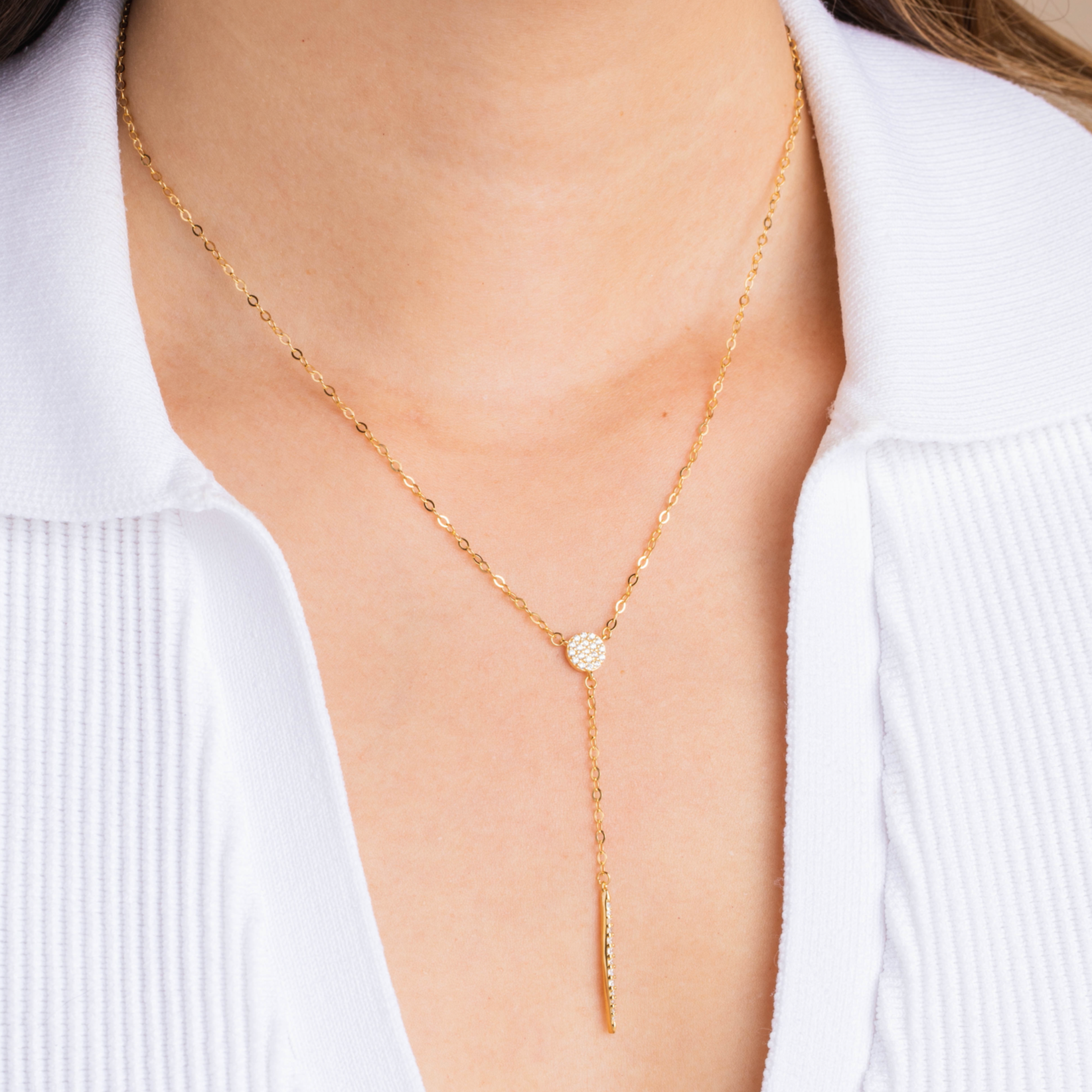 Circle Lariat Necklace