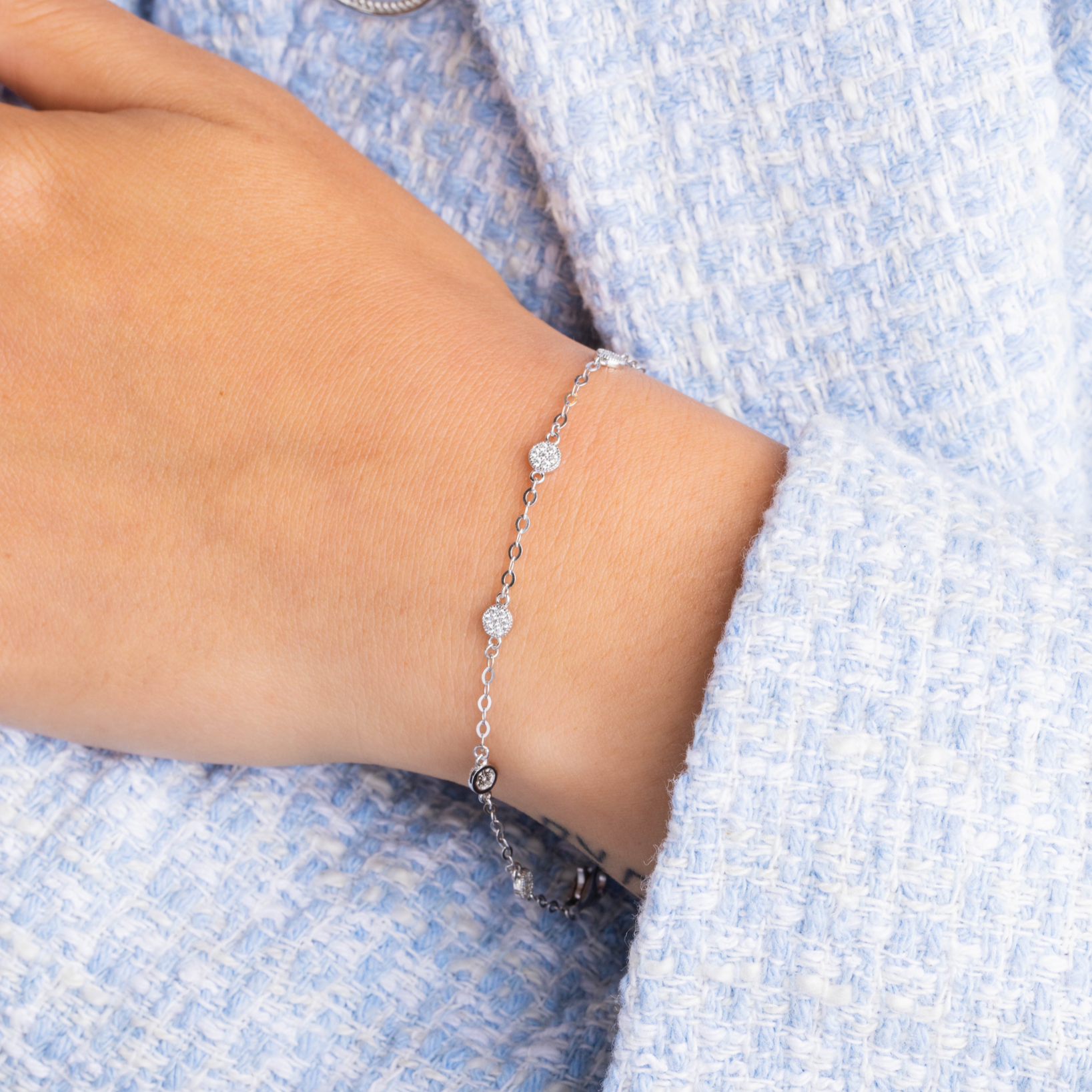 Dainty CZ Circle Bracelet