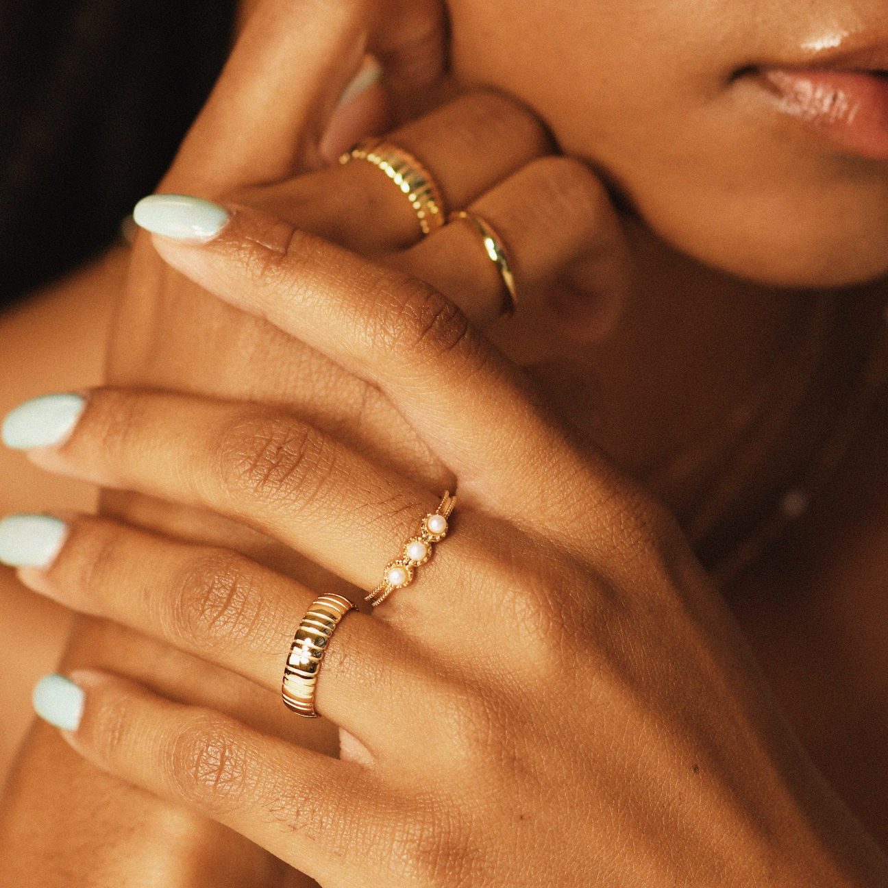 Triple Pearl Ring