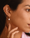 Pearl Huggies with Ear Cuffs