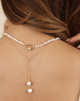 CZ Lock Clasp Pearl Necklace