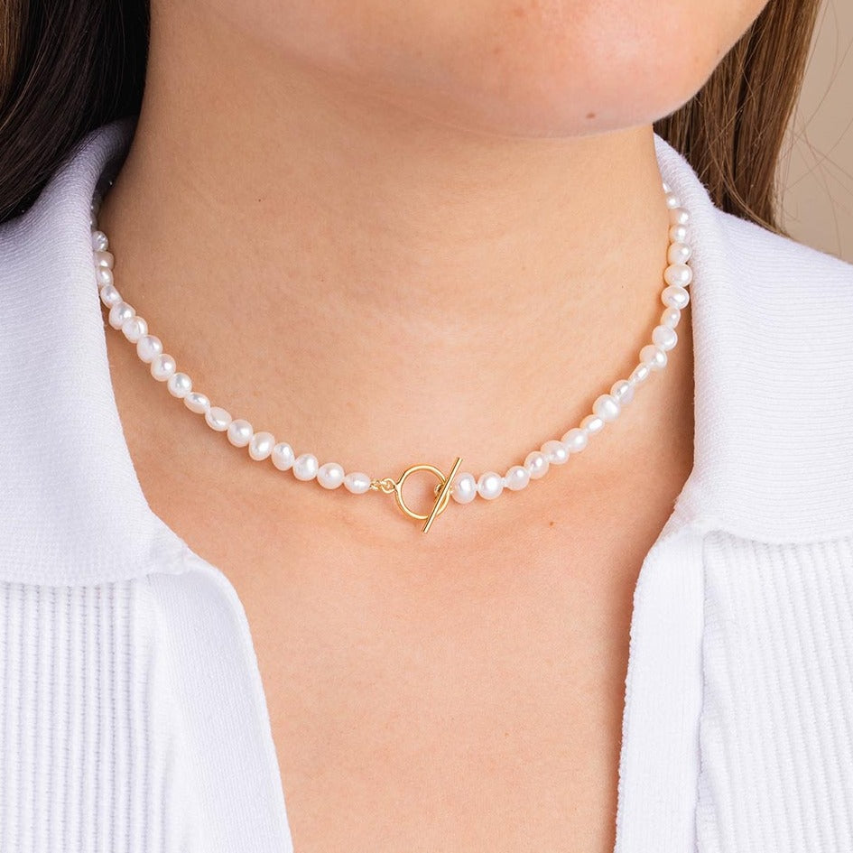 Pearl Toggle Clasp Necklace