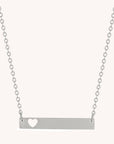 Heart Cut Out Engravable Bar Necklace