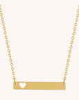 Heart Cut Out Engravable Bar Necklace