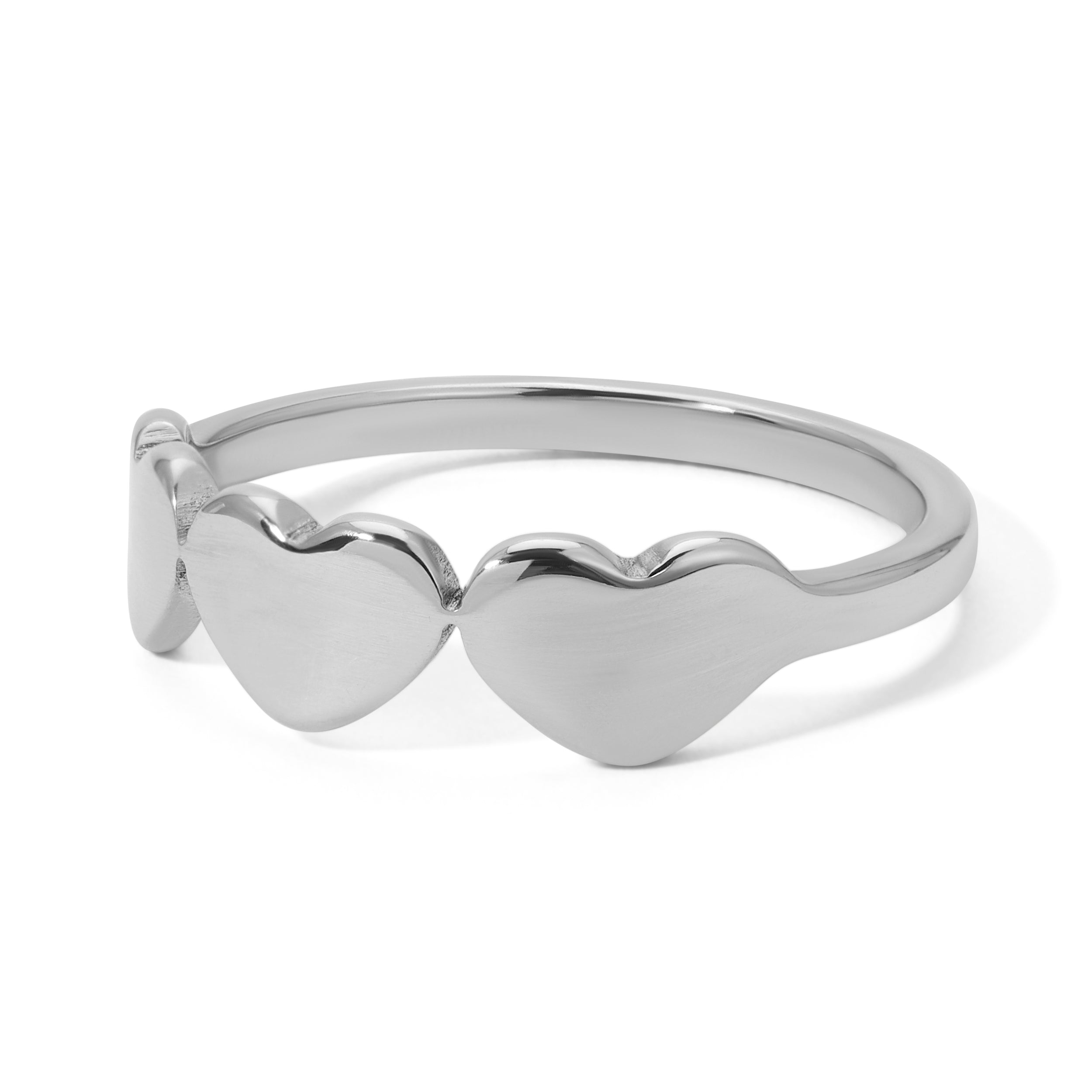 Stainless Steel 3 Heart Ring