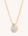 Small Teardrop CZ Pendant Necklace