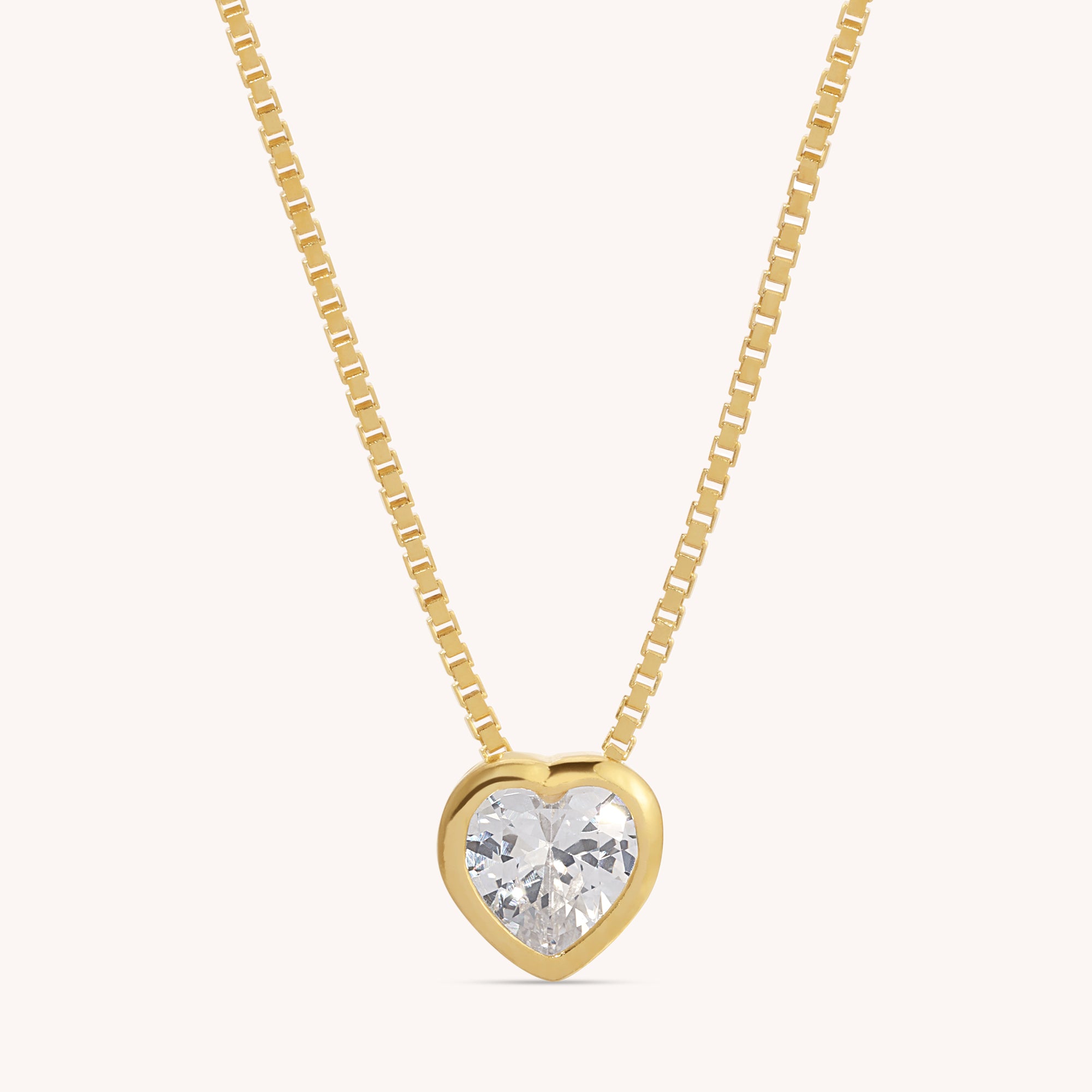 Mini Heart CZ Pendant Necklace