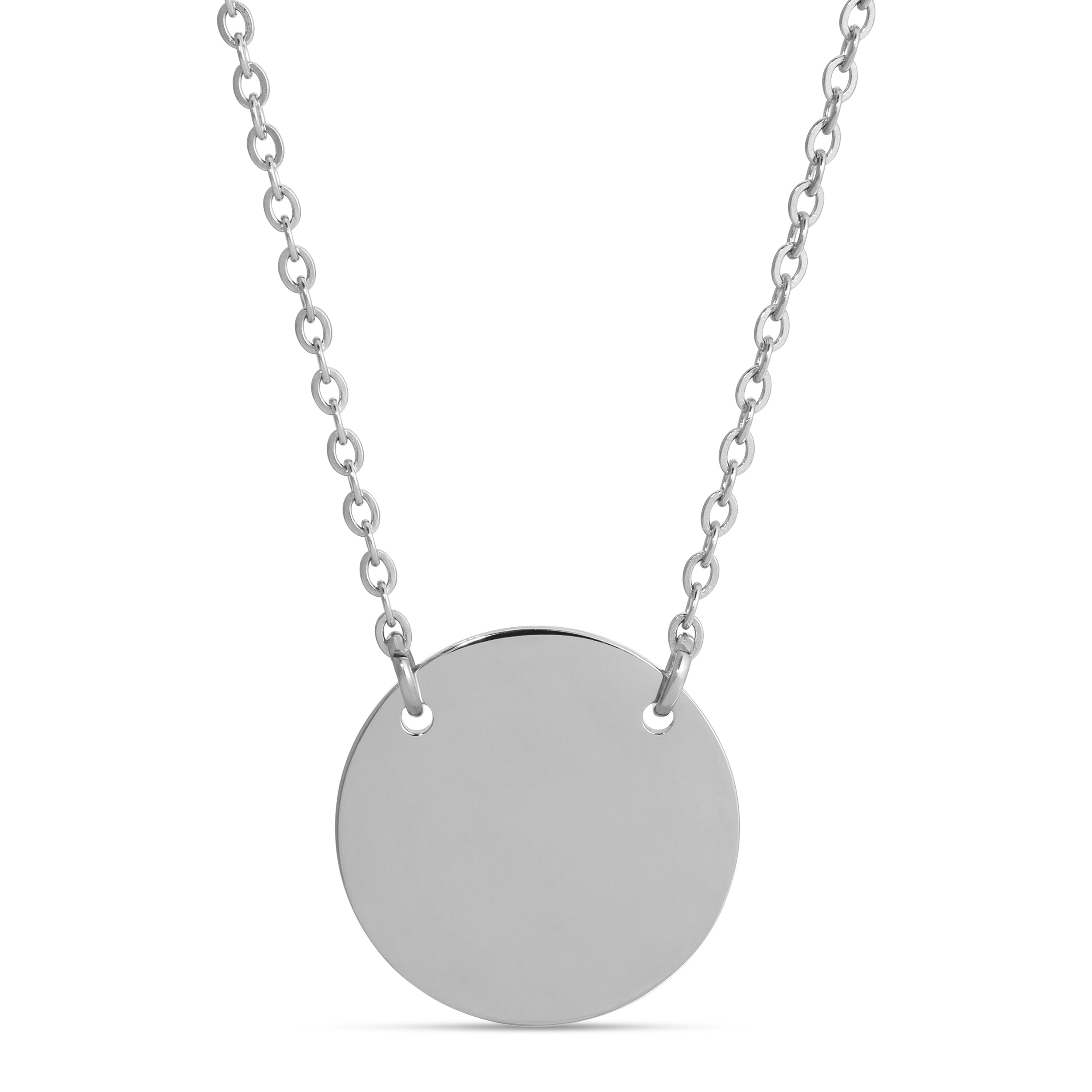 Stainless Steel Engravable Circle Necklace