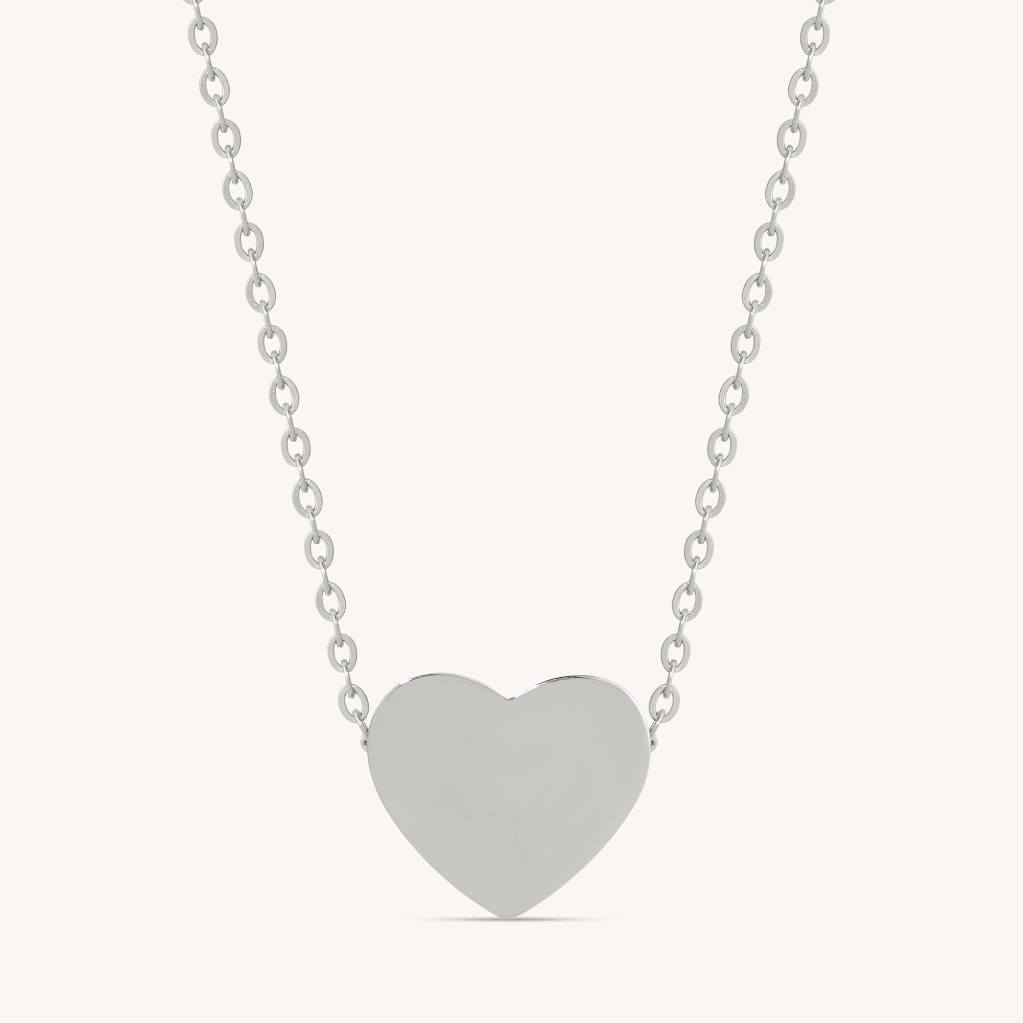 Stainless Steel Engravable Heart Pendant Necklace