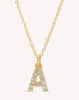 Medium CZ Letter Necklace