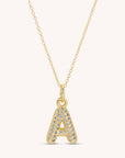 Medium CZ Bubble Letter Necklace