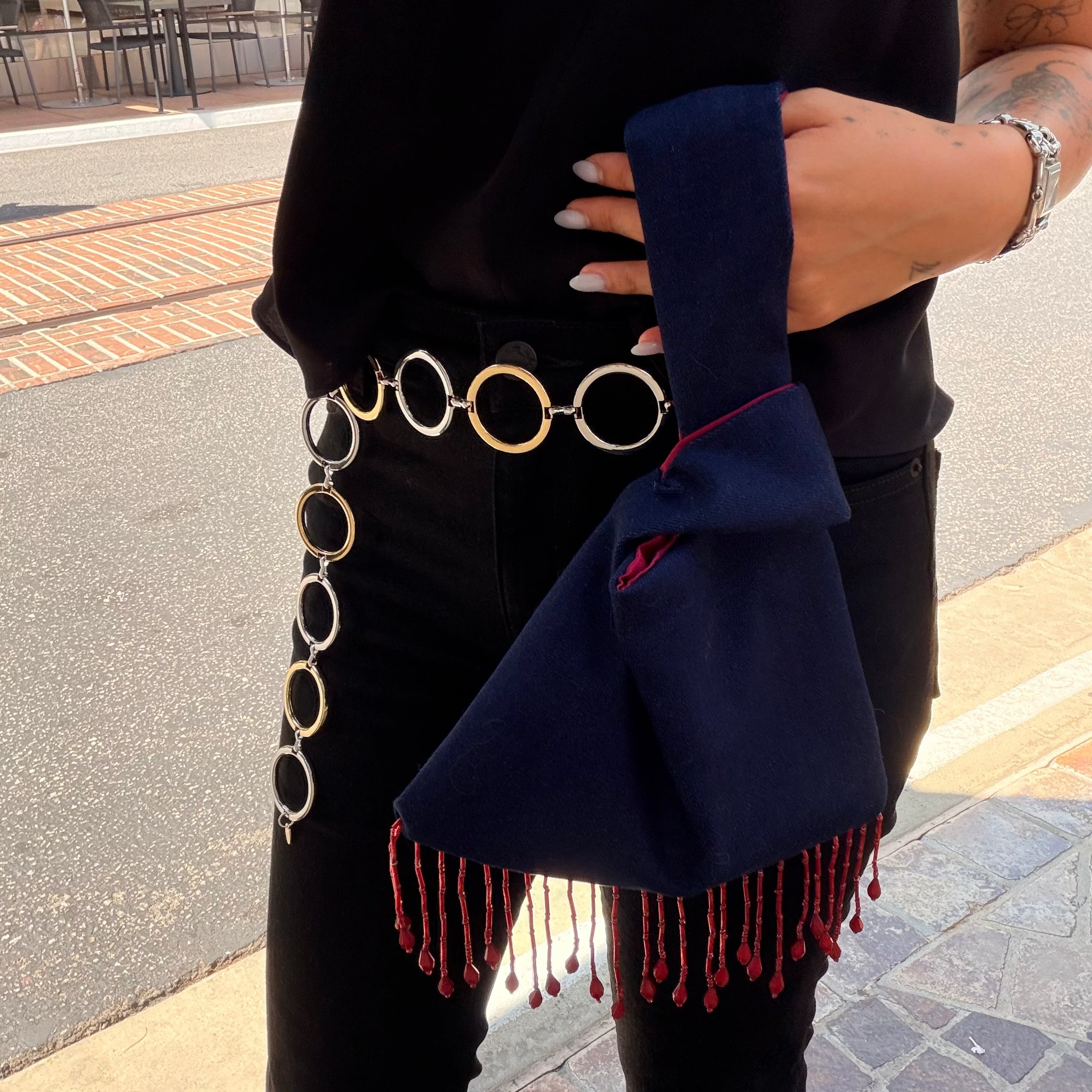 Denim Japanese Knot Bag