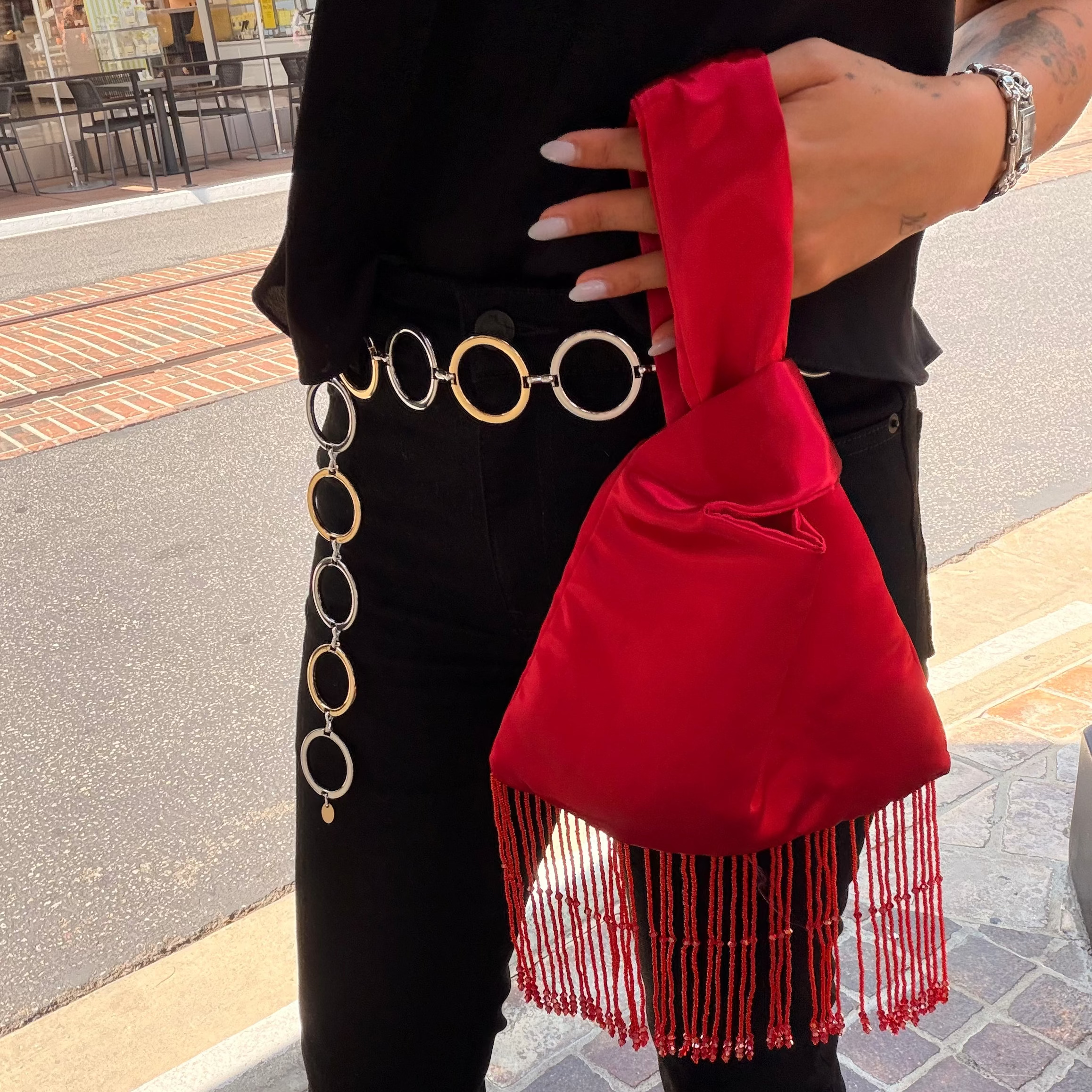 Red Japanese Knot Bag
