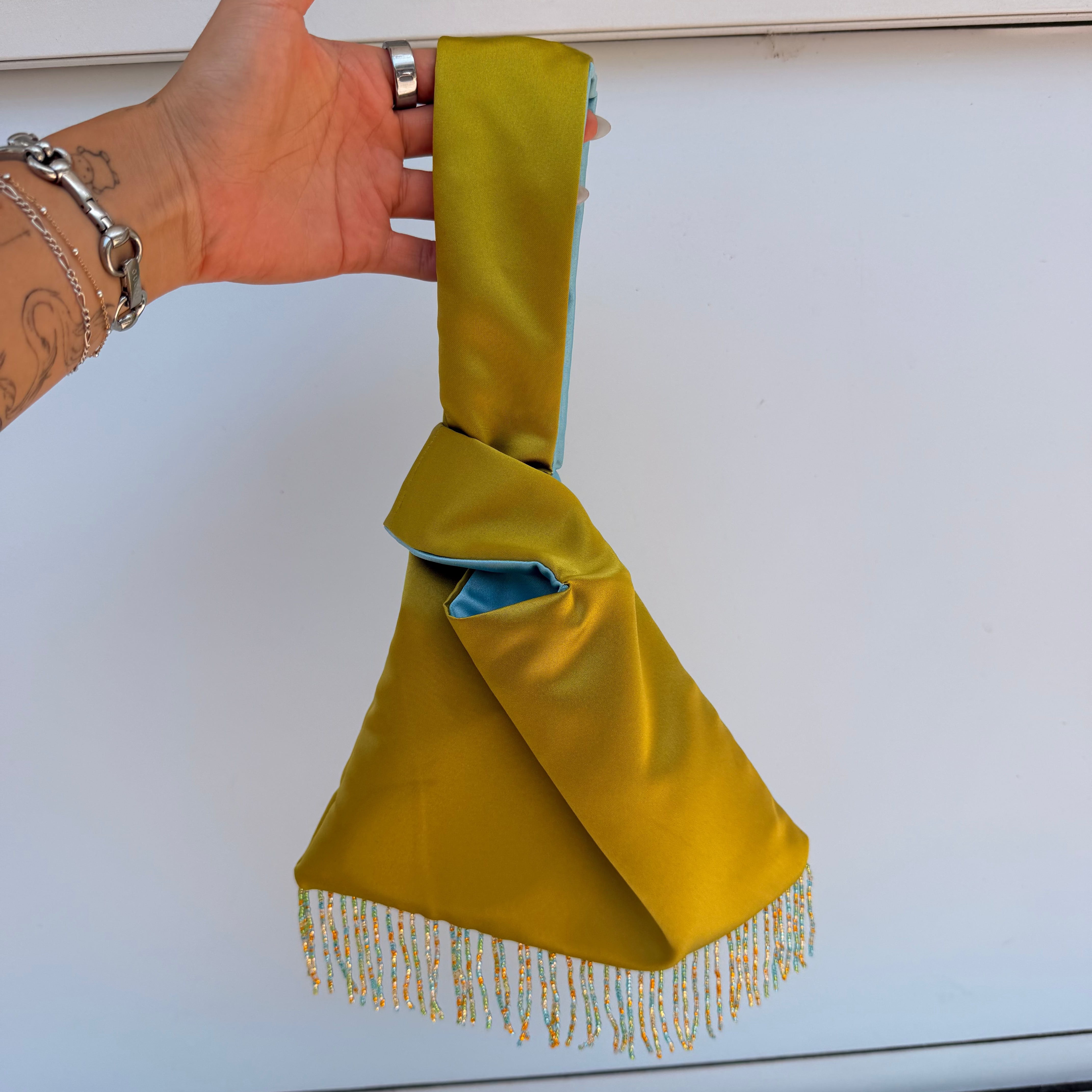 Chartreuse Japanese Knot Bag