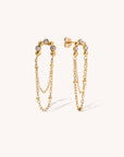 Stainless Steel CZ Chain Earrings