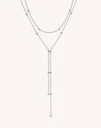 Beaded Double Chain Lariat Necklace