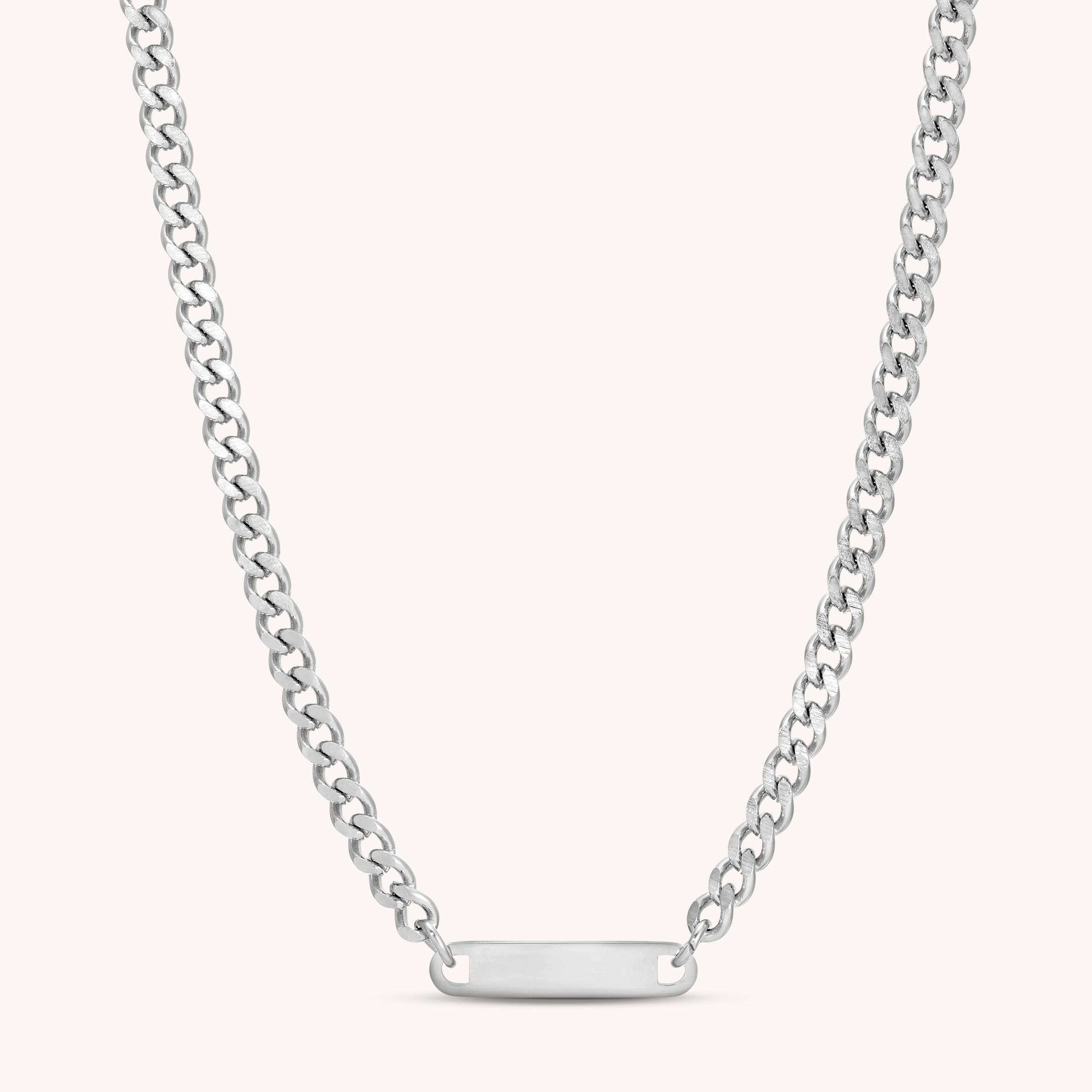 Stainless Steel Engravable Cuban Chain Necklace