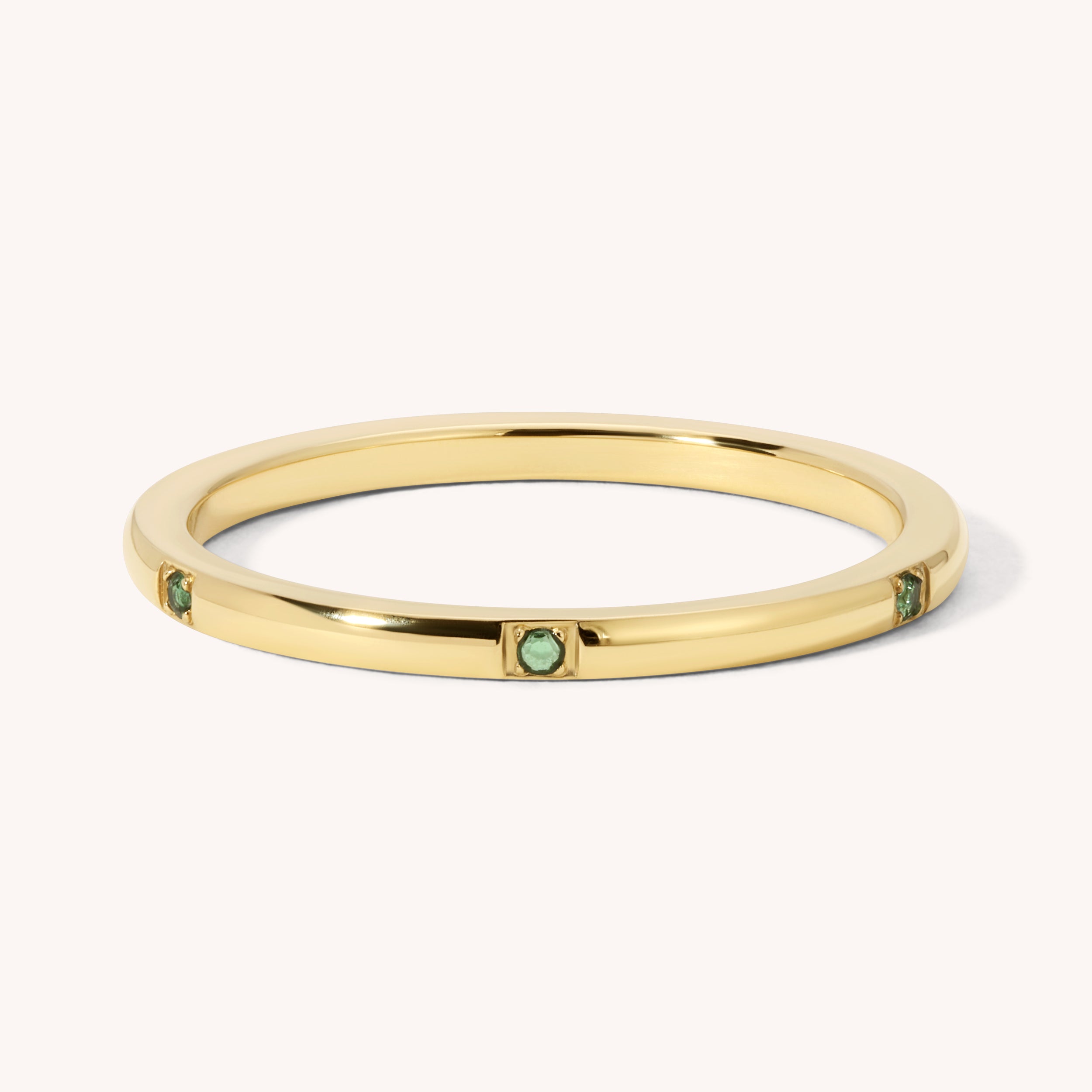 Thin Green Stone Ring