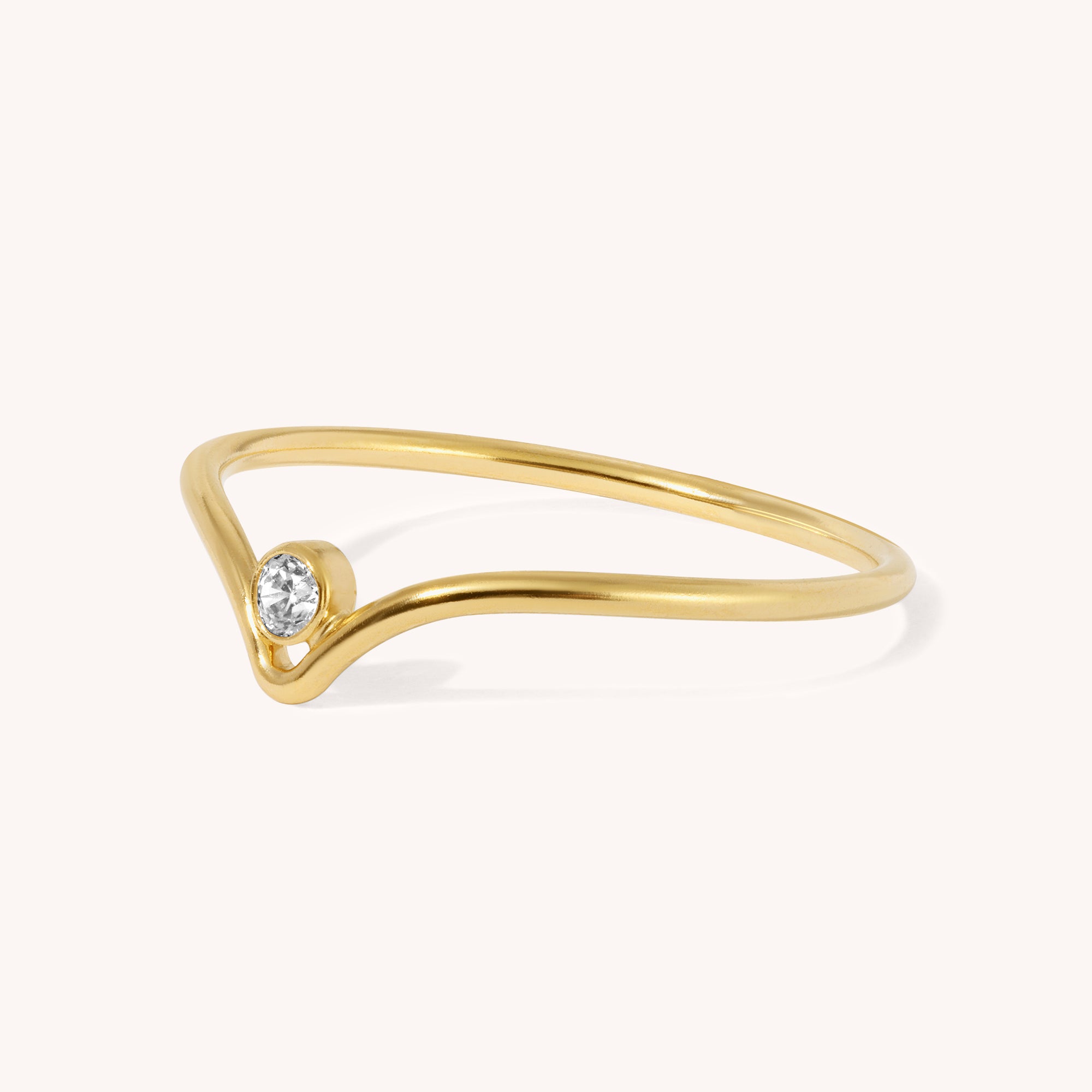 Chevron CZ Ring