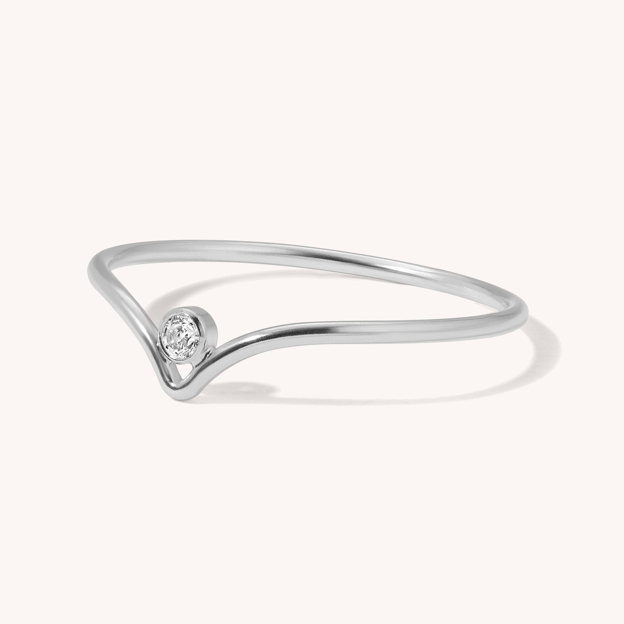 Chevron CZ Ring