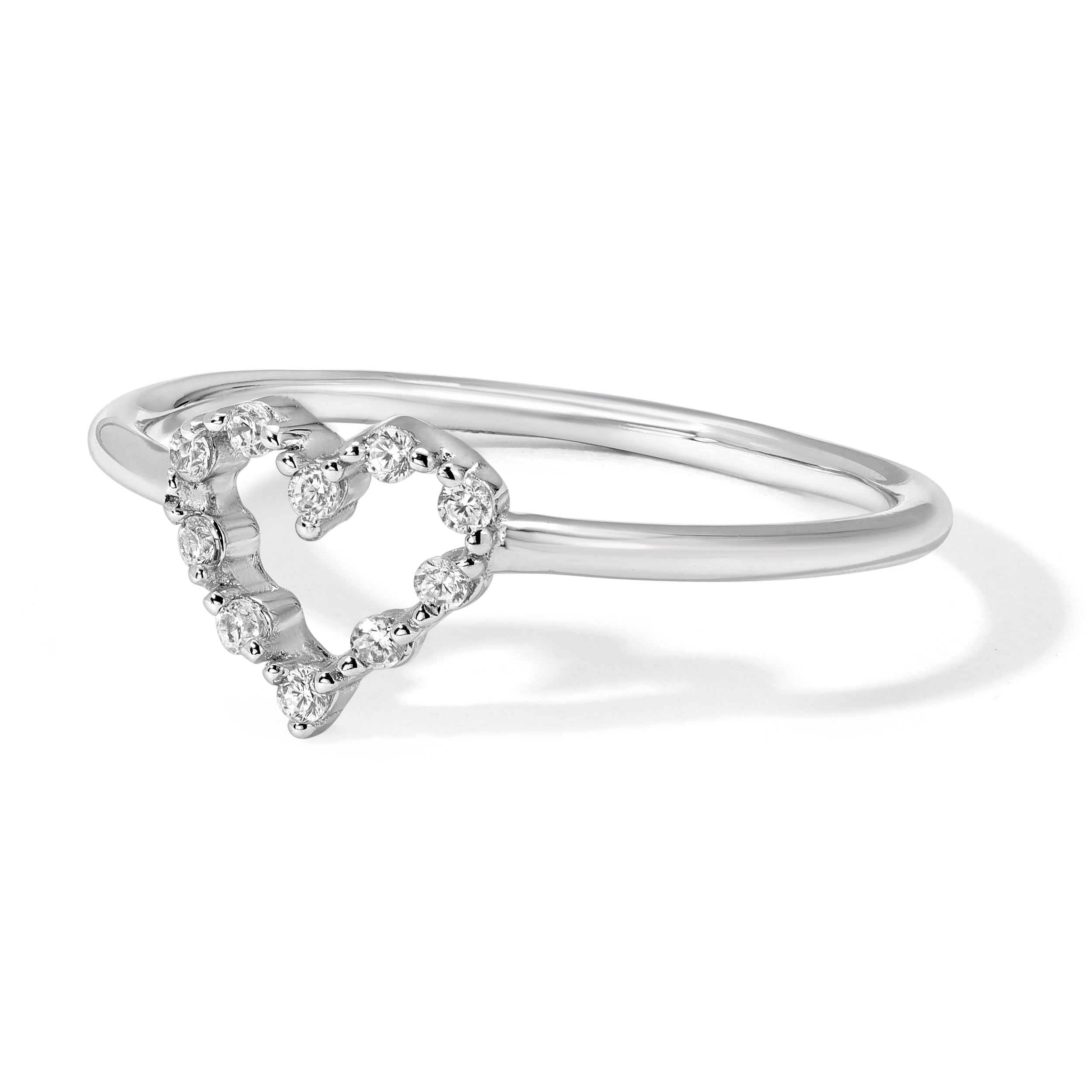 CZ Simple Heart Ring