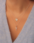 CZ Cross Pendant Necklace