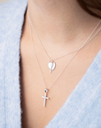CZ Cross Pendant Necklace