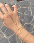 Large Beaded Double Wrap Hand Chain