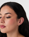 3 Stone Heart Studs