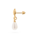 Dangle Bow Pearl Studs