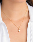 Dainty Teardrop Pearl Necklace