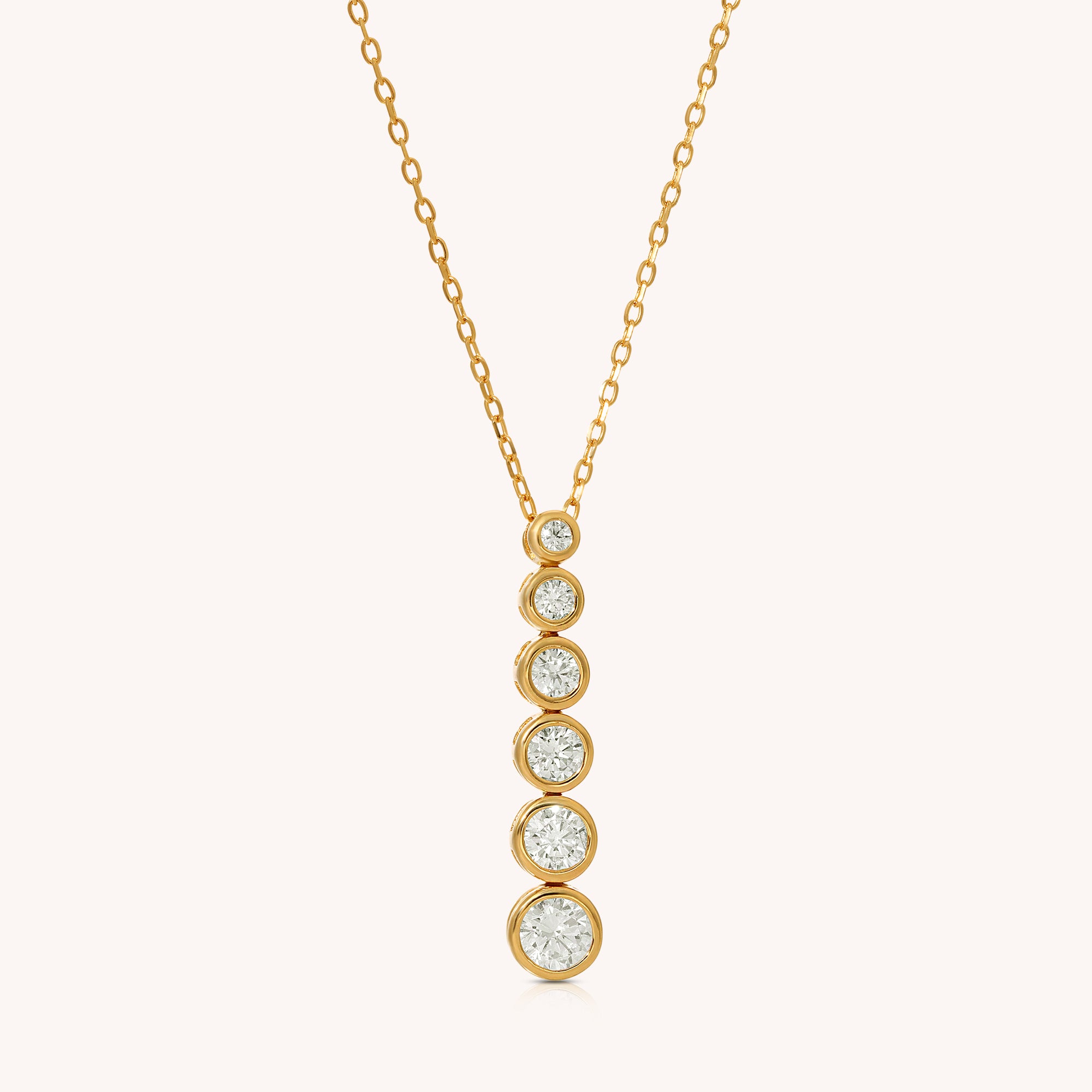 CZ Circle Lariat Necklace