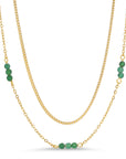 Synthetic Jade Double Chain Necklace