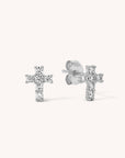 CZ Cross Studs