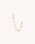 Teardrop CZ Chain Studs