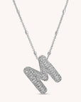 XL CZ Bubble Letter Necklace