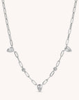 Teardrop CZ Paperclip Necklace