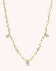 Teardrop CZ Paperclip Necklace