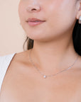 Small Teardrop CZ Pendant Necklace