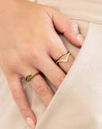 Thin Green Stone Ring