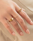 Diamond Cut Simple CZ Ring