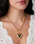 Chunky Heart Toggle Necklace