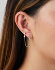 Teardrop CZ Chain Studs