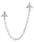 Flower Connected Chain Studs