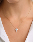 CZ Cross Pendant Necklace