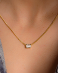 Bezel Emerald Cut Cuban Necklace