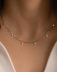 CZ Dangly Paperclip Necklace